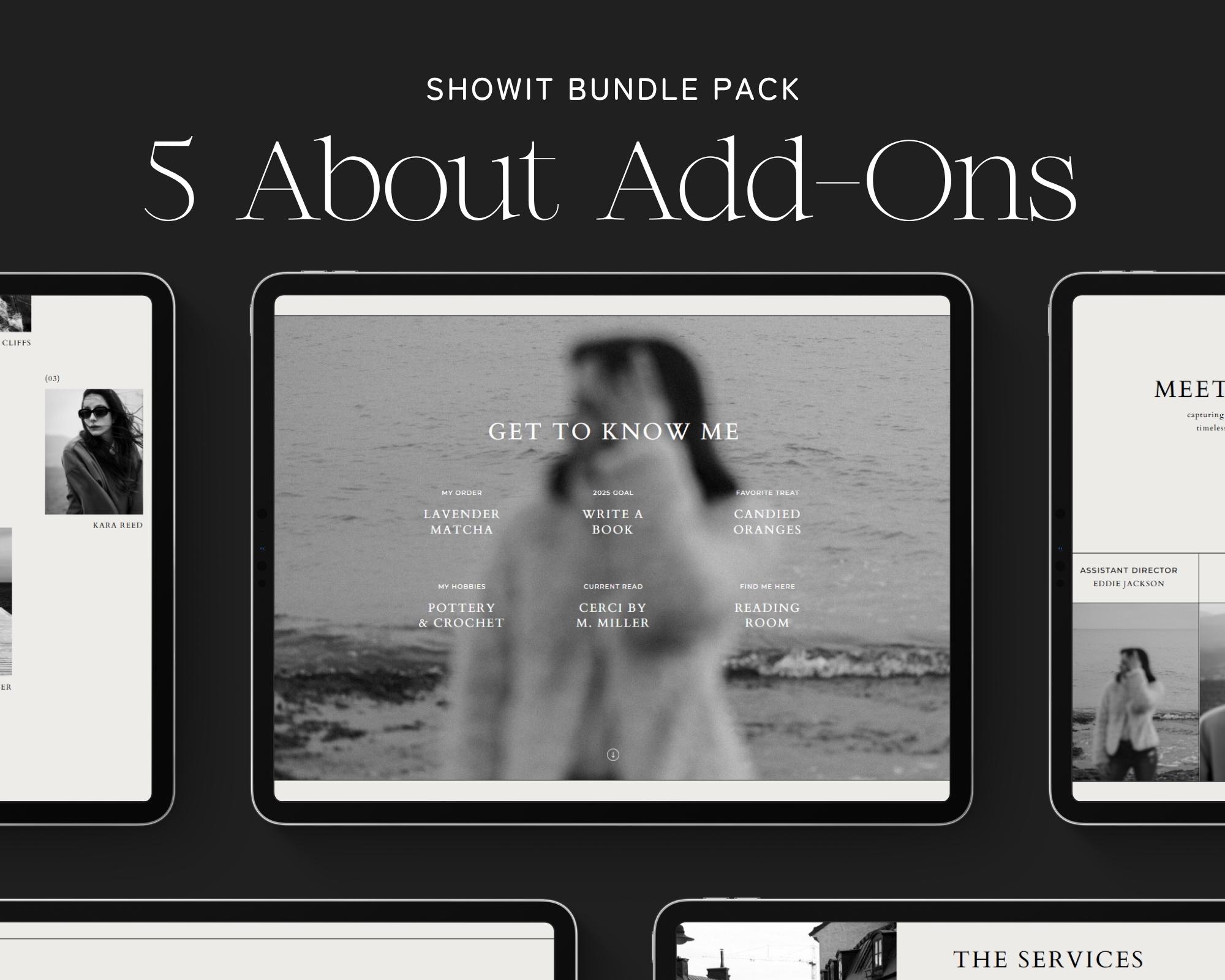 Showit Website About Section Add-On Template | Showit Add-on Template | Showit Template | Website Template | Minimal Website Template