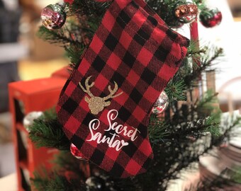 Miniaturowe pończochy, miniaturowe płócienne ściągacze, torebki na upominki świąteczne,