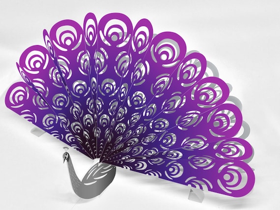 Download Svg Cricut Pdf And Silhouette Studio Peacock 3d Popup Card Template Instant Download