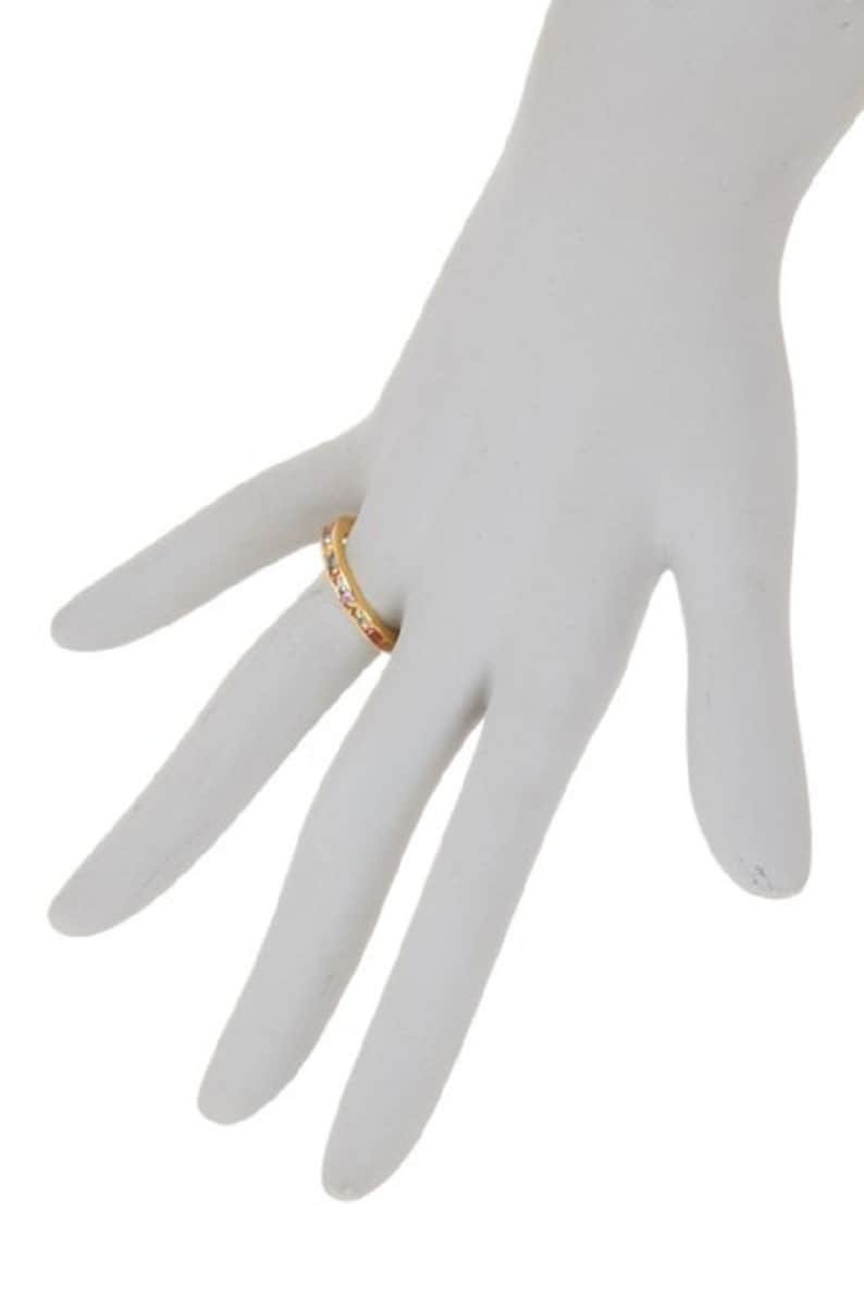 Sterling silver gold plated multi sapphire ring