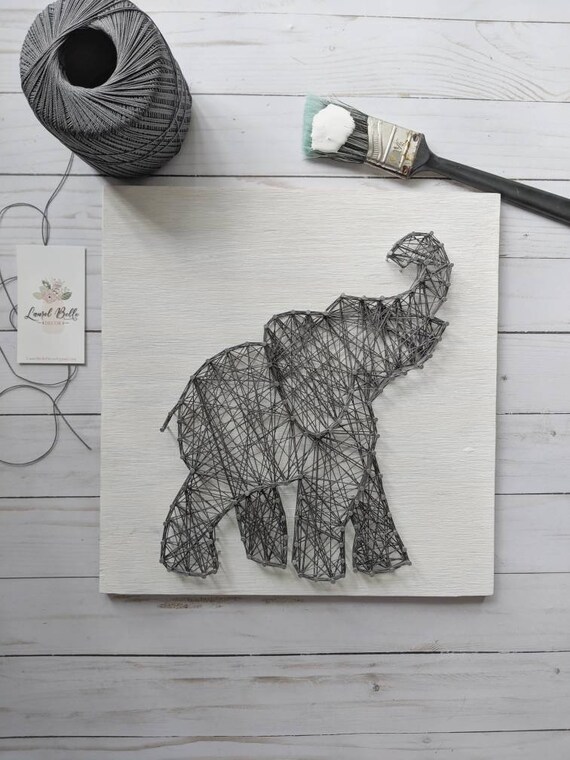 Elephant String Art Elephant Nursery Decor Baby Decor Nursery Art
