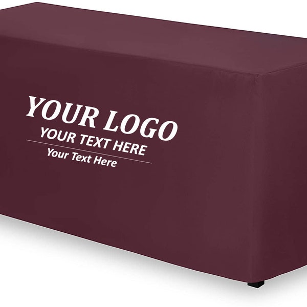 Your Logo Customized Tablecloth With Logo and Fabric Color Options - Fitted Tablecloth