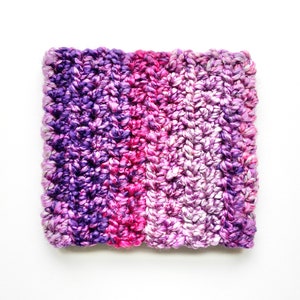 Purple Crochet Neck Warmer, Purple Pink Chunky Yarn Knit Winter Gaiter