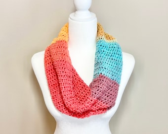 Handmade Crochet Infinity Scarf: Lightweight Acrylic Knit