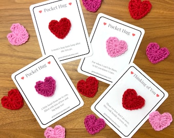 Pocket Hug Card: Handmade with Crochet Heart and Personalized Message