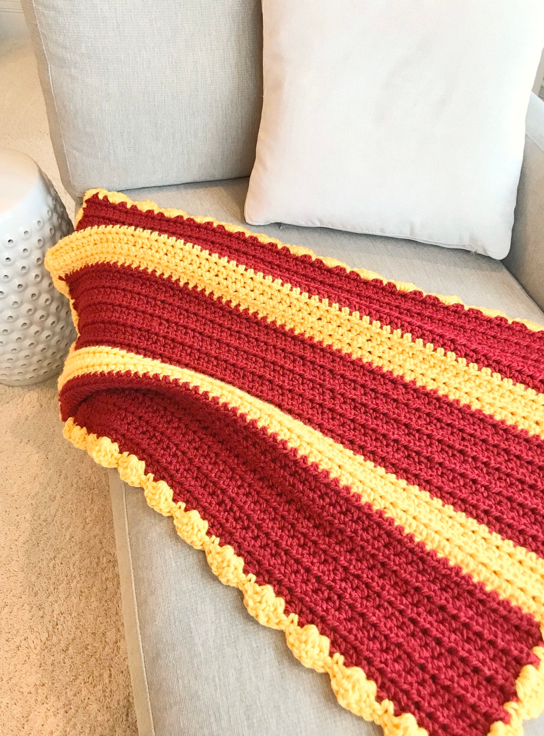 Handmade Crochet Baby Blanket and Hat Set Kansas City Chiefs Baby
