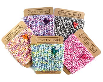 Crochet Coffee Cup Cozy: Reusable Knit Sleeve with Wooden Heart