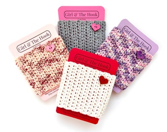 Crochet Coffee Cup Cozy: Valentine Knit Sleeve with Wooden Button