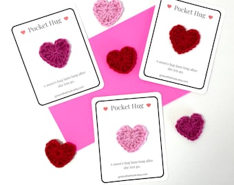 Pocket Hug Card: Crochet Heart, Support Gift