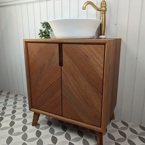 The Hercol / A Handmade Solid Hardwood Bathroom Vanity Unit In The Mid Century Modern Style.