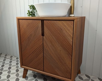 The Hercol / A Handmade Solid Hardwood Bathroom Vanity Unit In The Mid Century Modern Style.