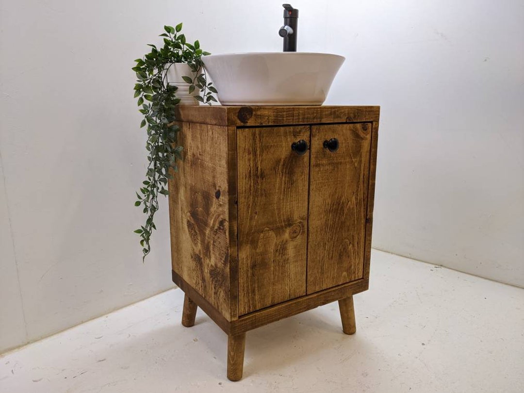 The Django V3 / A Handmade Solid Wood Bathroom Vanity Unit With Black ...