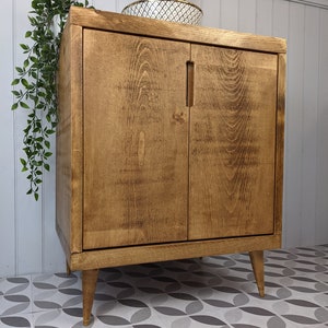 The Django V37 / A Handmade Solid Wood Bathroom Vanity Unit With Tapered Legs