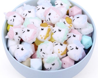 BULK 20 Unicorn clip on charms silver plated tone A495