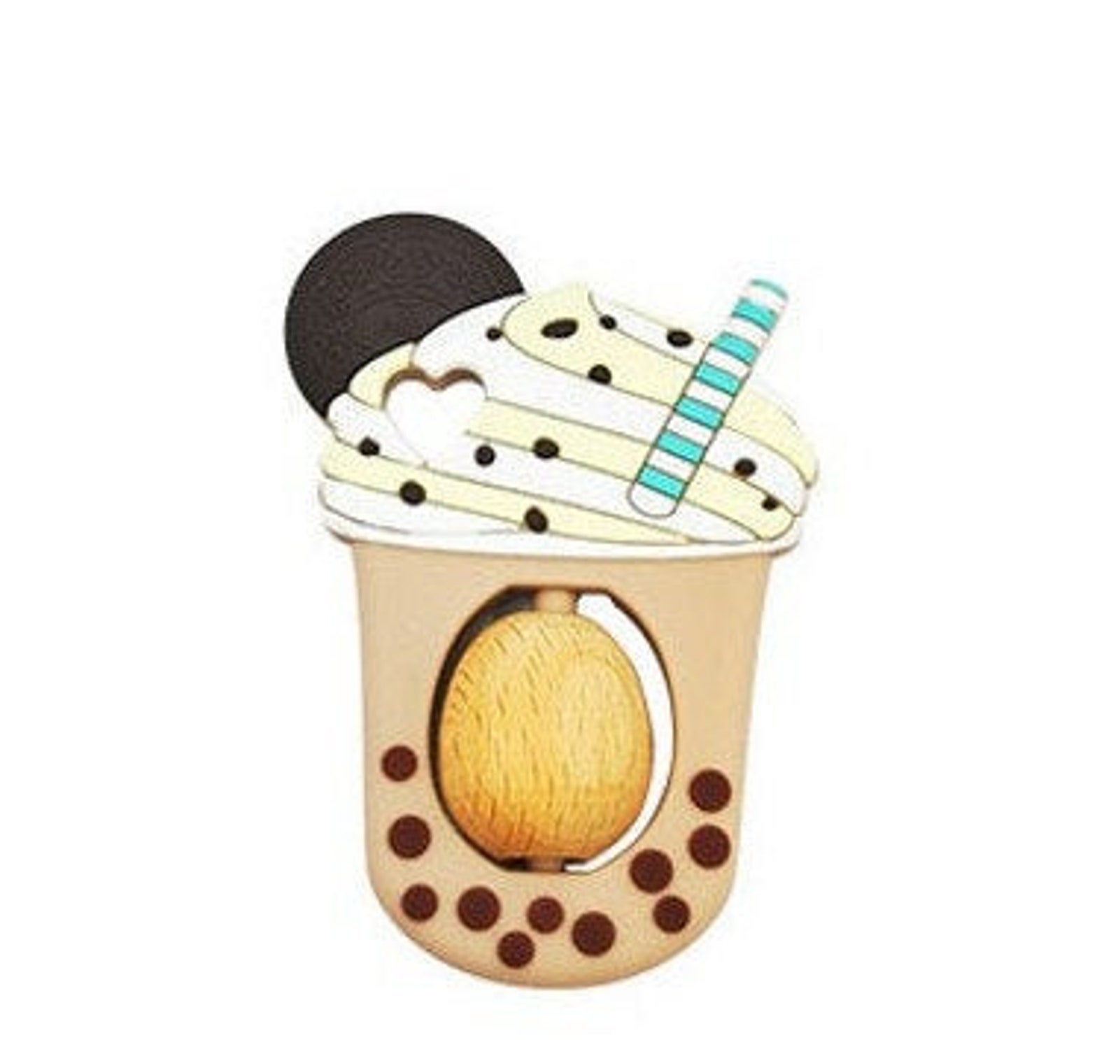 Boba Tea inspired Silicone and Wood Handheld with twisting Etsy