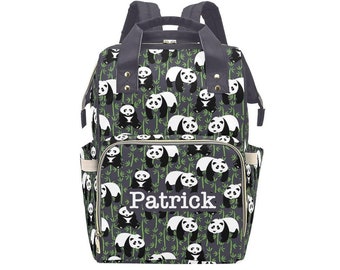 Personalized Panda Diaper Bag Backpack, Custom Name Diaper Bag Backpack, Baby Shower Gift