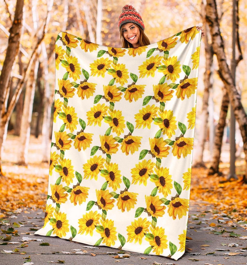 Sunflower Blanket Sunflower Throw Blanket Sunflower Fleece Etsy