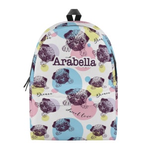 Personalized Pug Backpack | Pug Backpack Kid | Pug Backpack Adult | Pug Lover | Pug Gift | Pug