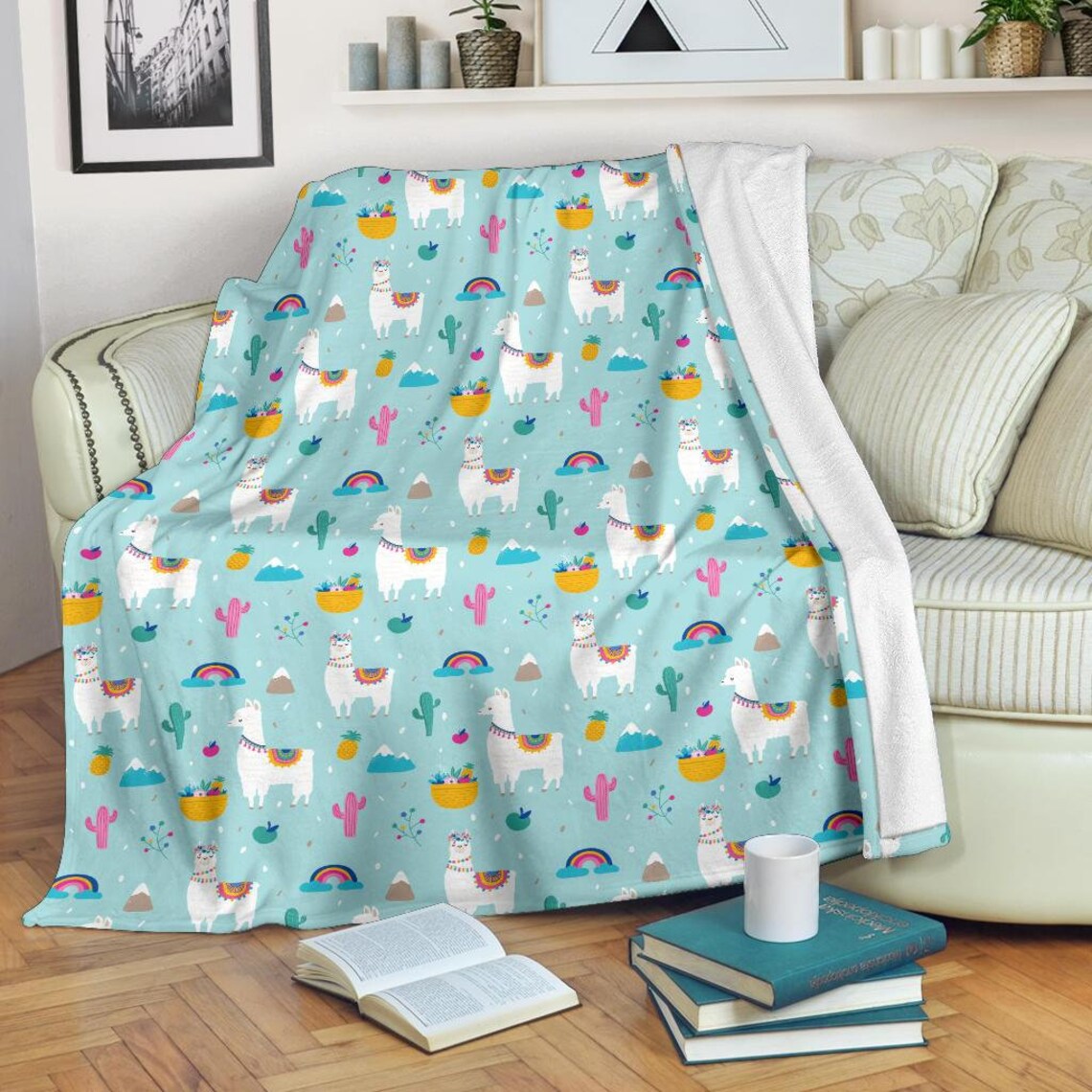 Llama Blanket Llama Throw Blanket Llama Fleece Blanket Etsy