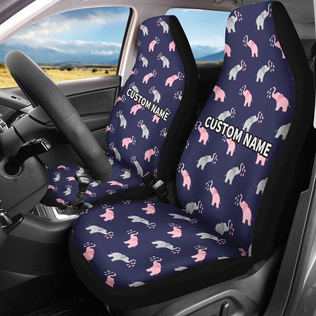 Personalized Elephant Car Seat Covers Elephant Front Seat Etsy UK