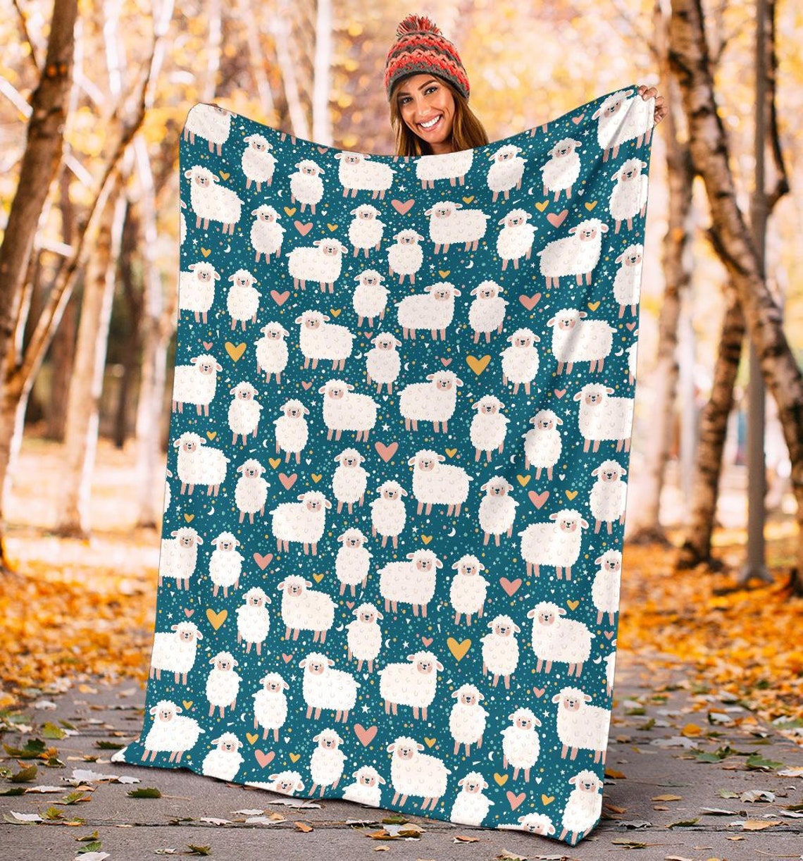 Sheep Blanket Sheep Throw Blanket Sheep Fleece Blanket Etsy