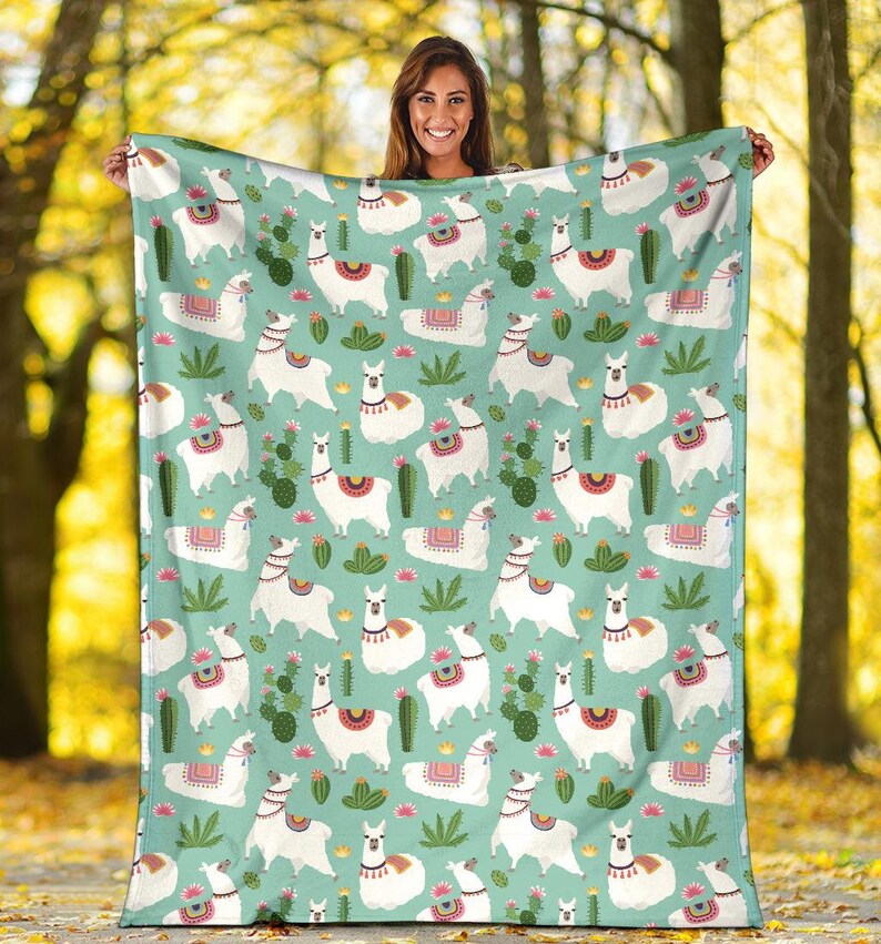 Llama Blanket Llama Throw Blanket Llama Fleece Blanket Etsy