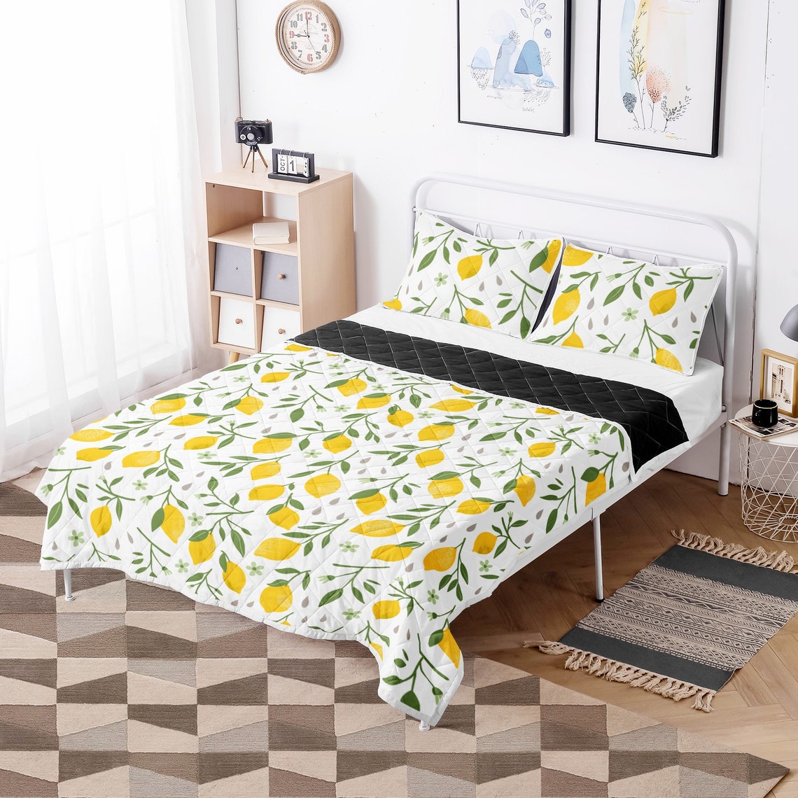 Lemon Quilt Lemon Quilt Sets Lemon Quilt Bed Sets Lemon Etsy