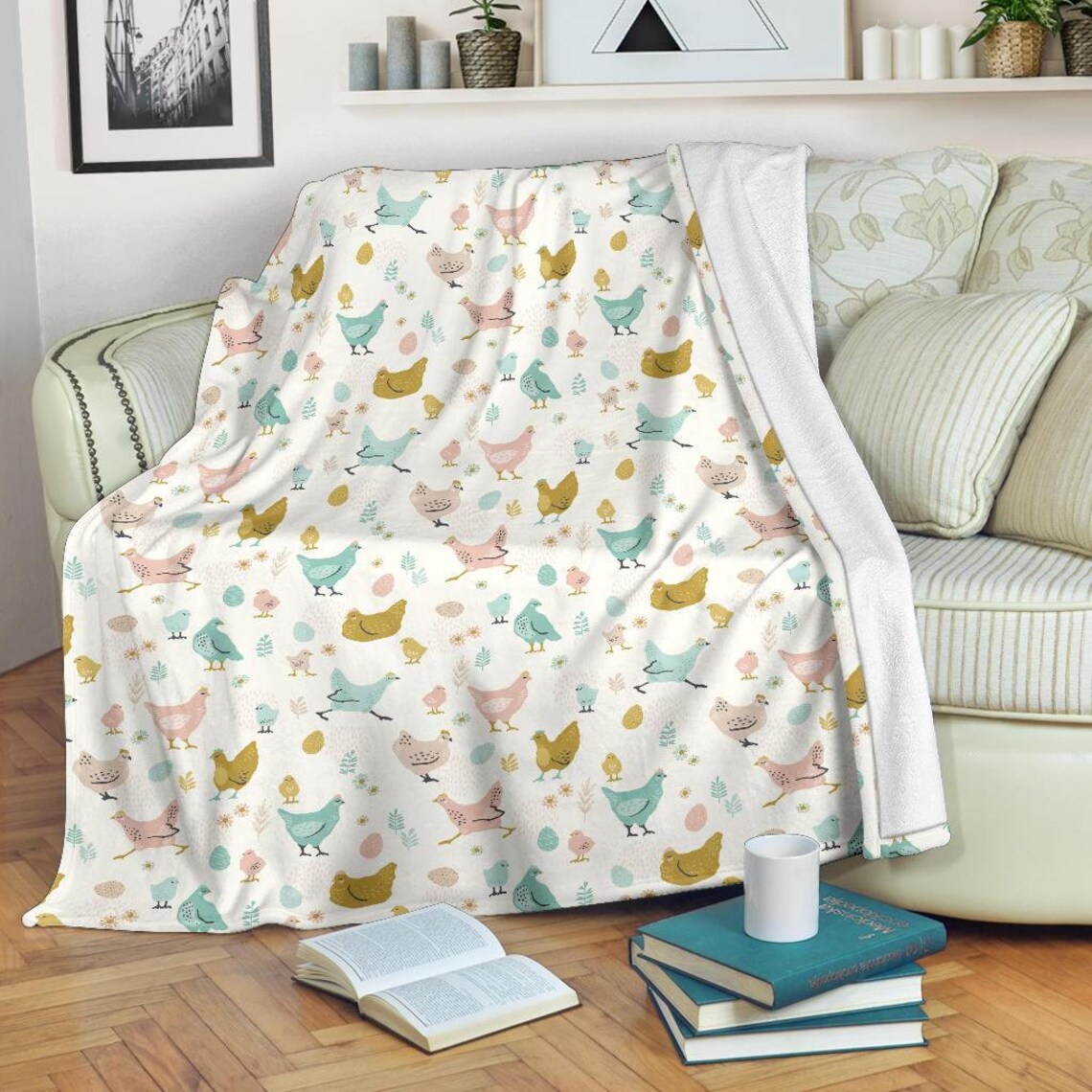 Chicken Blanket Chicken Throw Blanket Chicken Fleece Etsy