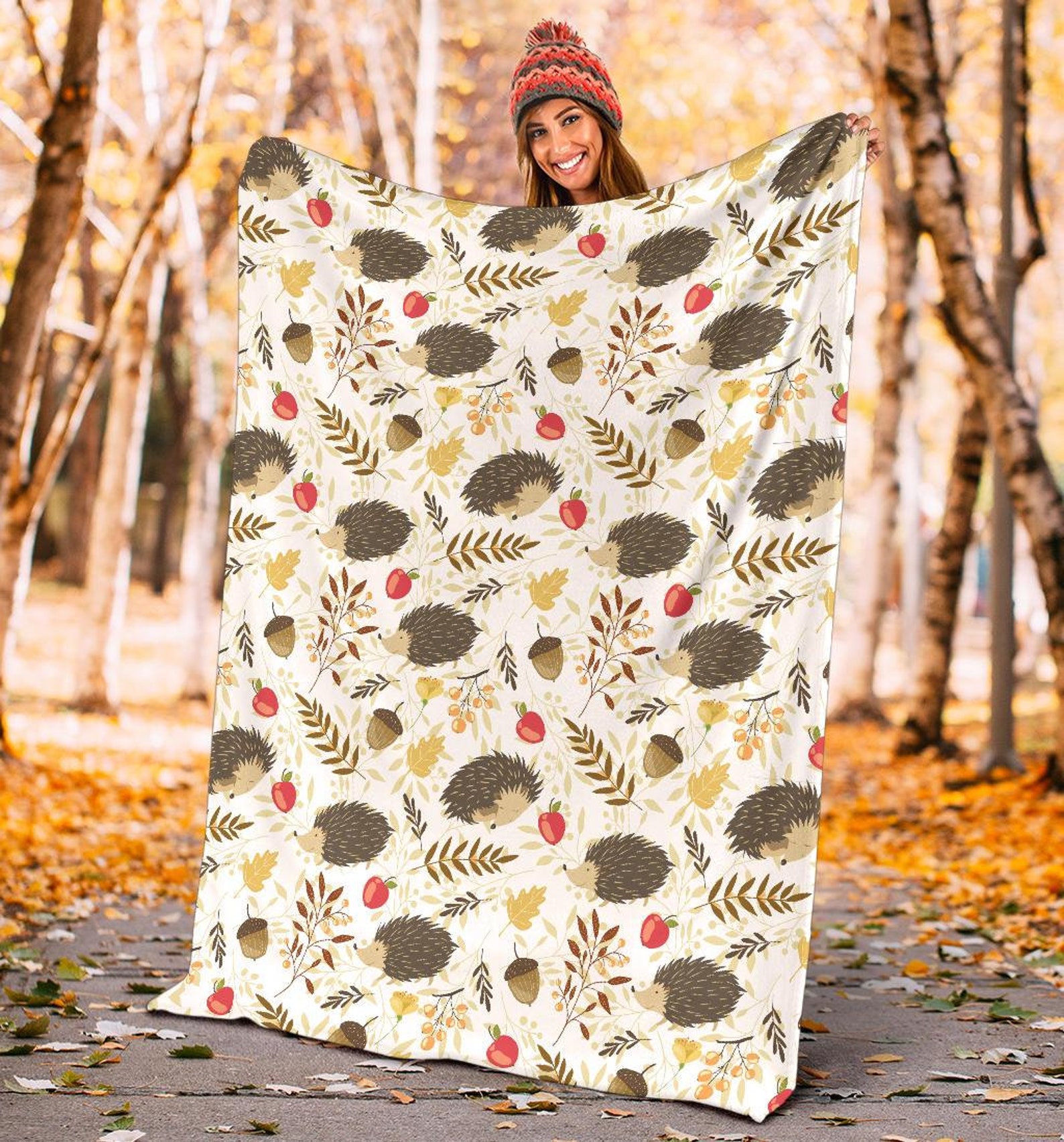 Hedgehog Blanket Hedgehog Throw Blanket Hedgehog Fleece Etsy