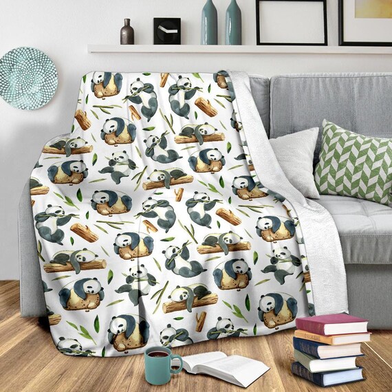 Panda Blanket Panda Throw Blanket Panda Fleece Blanket Etsy