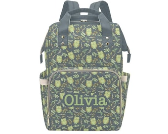 Personalized Owl Diaper Bag Backpack, Custom Name Diaper Bag Backpack, Baby Shower Gift
