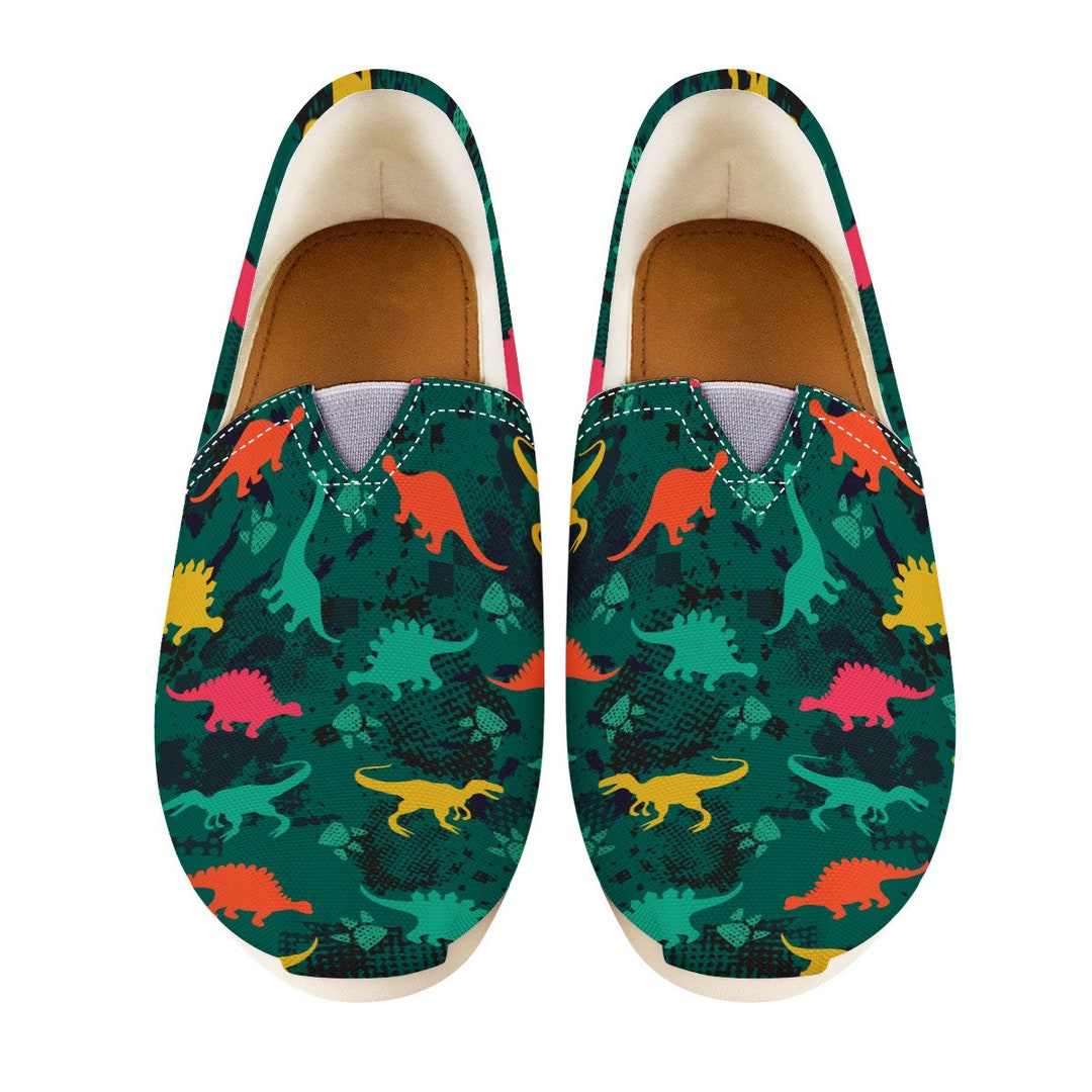 Dinosaur Shoes Dinosaur Women Shoes Shoes With Dinosaur Etsy