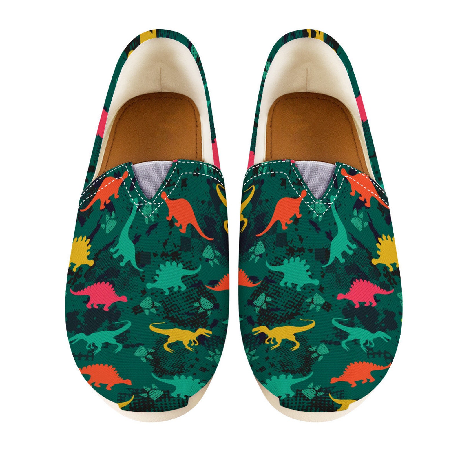 Dinosaur Shoes Dinosaur Women Shoes Shoes With Dinosaur Etsy