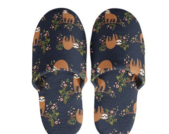 Sloth Slippers, Sloth Slippers with sole, Sloth Slippers Men, Sloth Slippers Kid, Slippers with Sloth, Sloth Womens Slippers