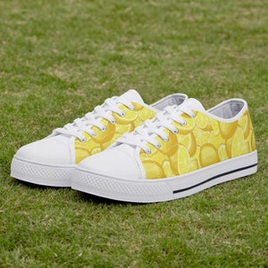 Lemon Shoes | Lemon Women Shoes | Shoes With Lemon | Lemon Canvas Shoes | Lemon Gifts | Lemon Lover | Lemon