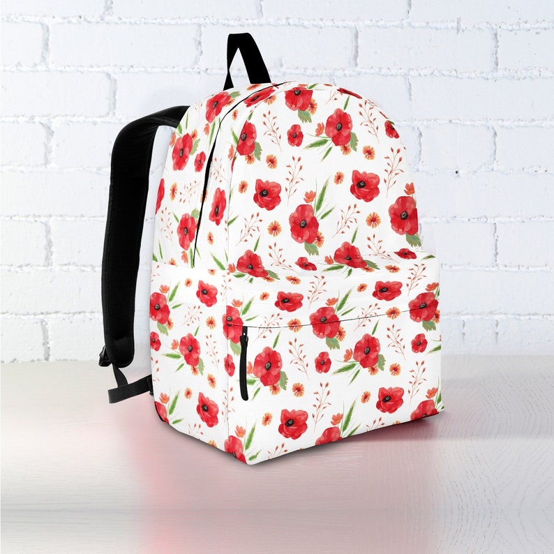 Poppy Lover Poppy Poppy Backpack Adult Poppy Backpack Kid Poppy Gift Poppy Backpack