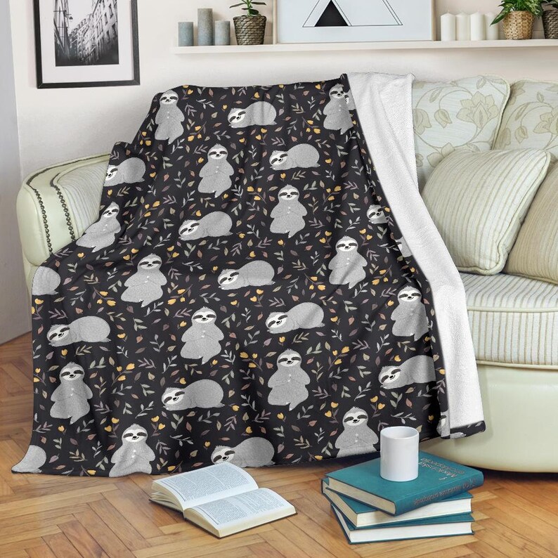 Sloth Blanket Sloth Throw Blanket Sloth Fleece Blanket Etsy