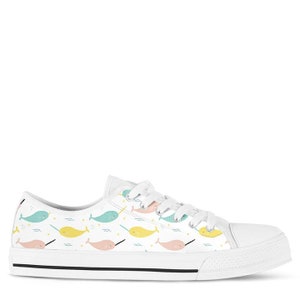 Narwhal Shoes, Narwhal Sneakers, Narwhal Women Shoes, Narwhal Kid Shoes, Narwhal Canvas Shoes image 4