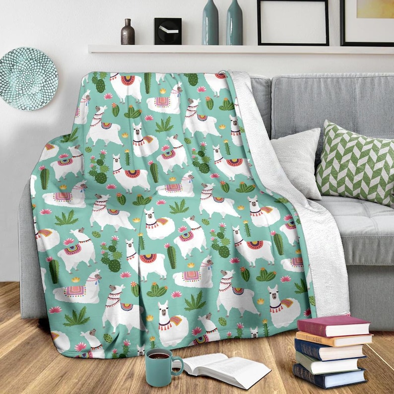 Llama Blanket Llama Throw Blanket Llama Fleece Blanket Etsy