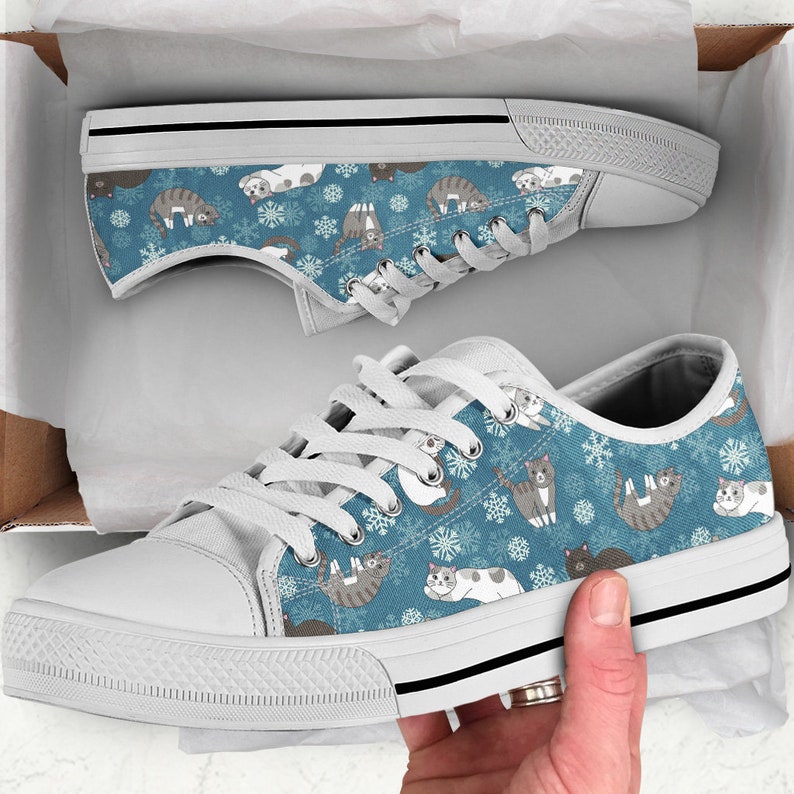 women's sneakers with cats on them