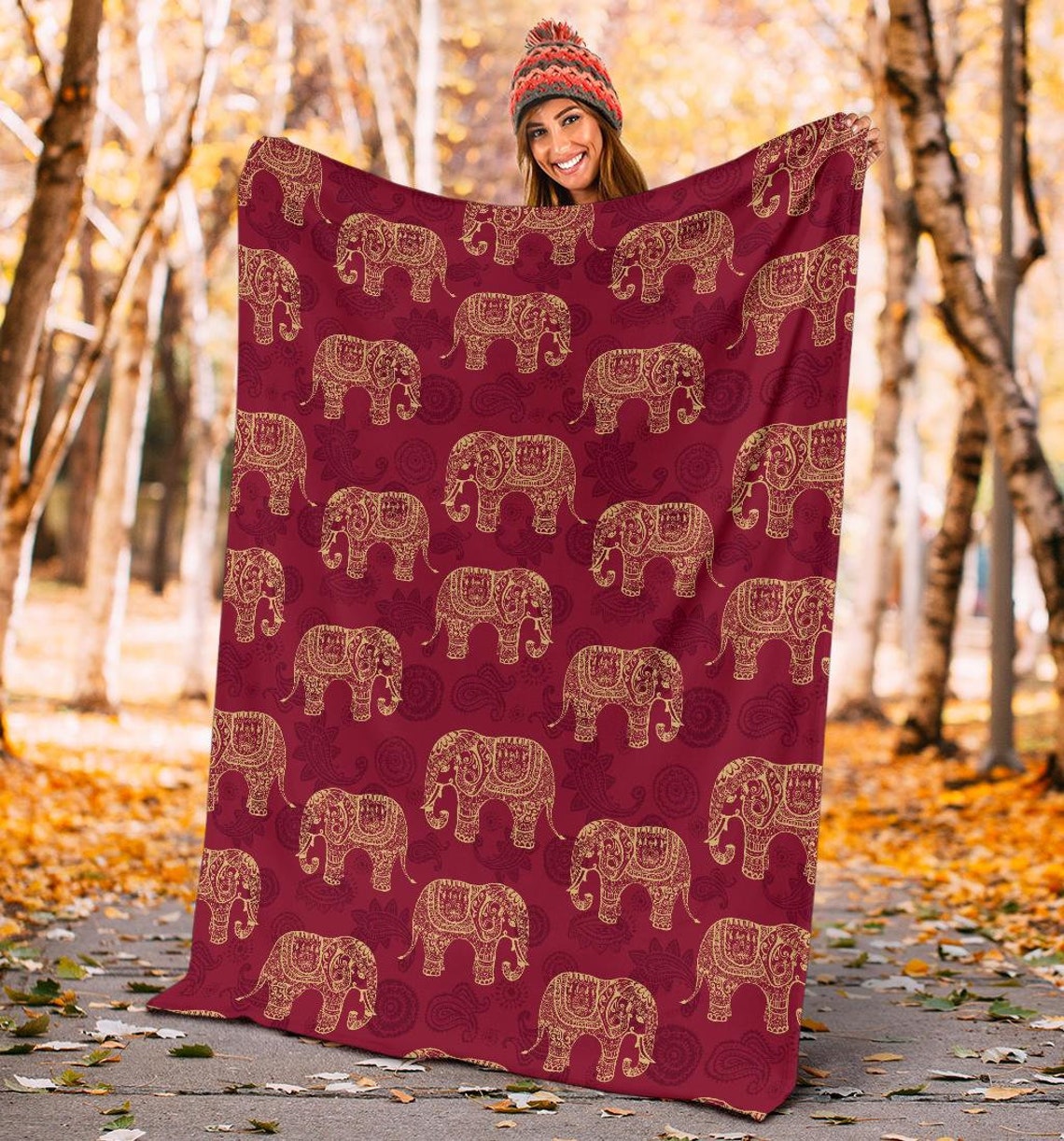 Elephant Blanket Elephant Throw Blanket Elephant Fleece Etsy