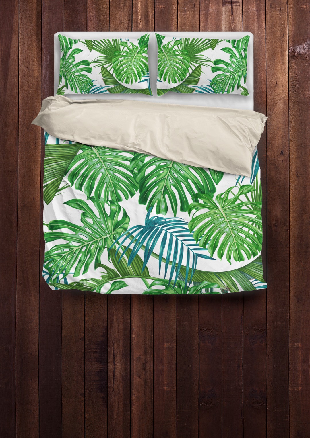 Tropical Leaves Bedding Tropical Leaves Duvet Cover Etsy
