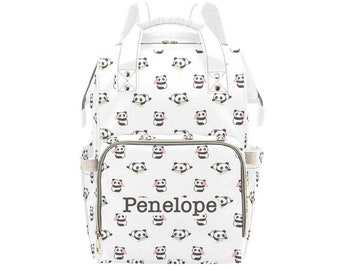 Personalized Panda Diaper Bag Backpack, Custom Name Diaper Bag Backpack, Baby Shower Gift