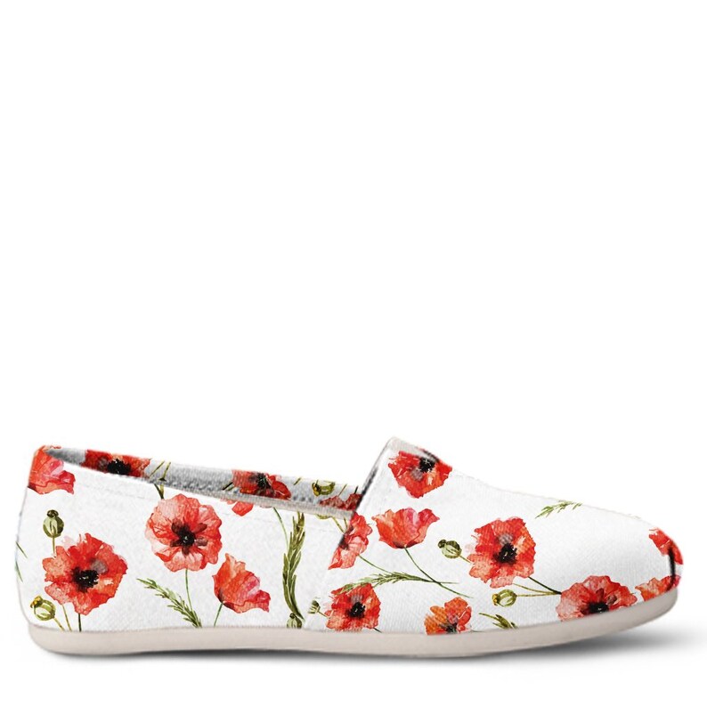 Poppy Shoes Poppy Women Shoes Shoes With Poppy Flower Etsy