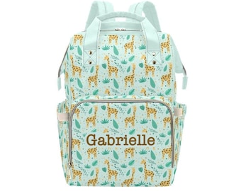 Zaino per borsa per pannolini giraffa personalizzato, zaino per borsa per pannolini con nome personalizzato, regalo per baby shower