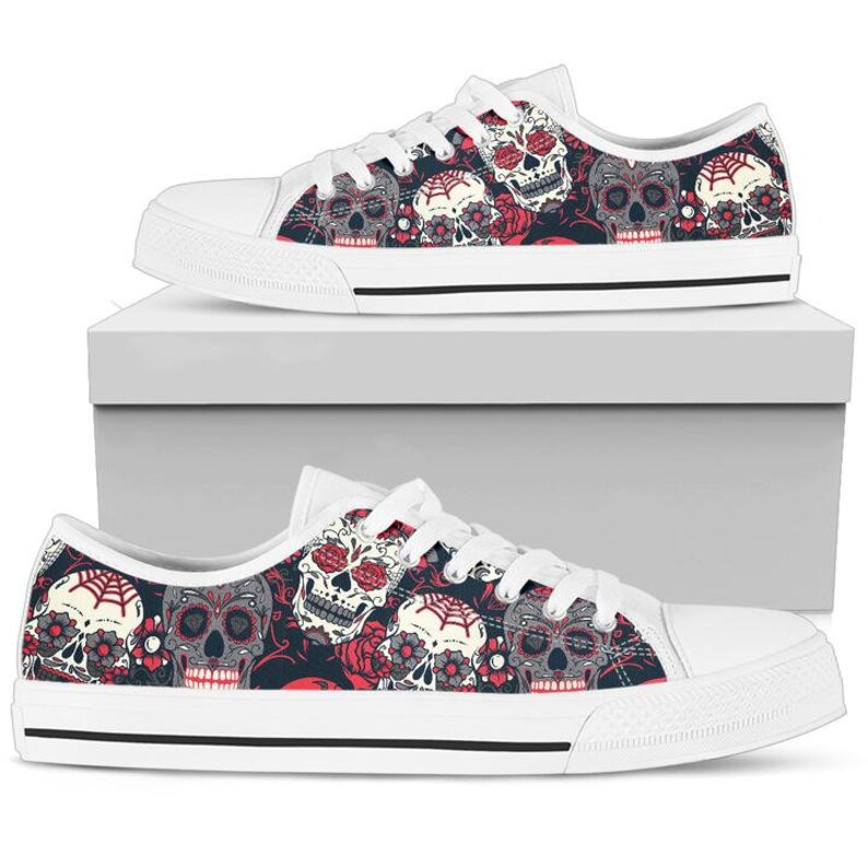Skull Shoes Skull Sneakers Skull Women Shoes Shoes With Etsy
