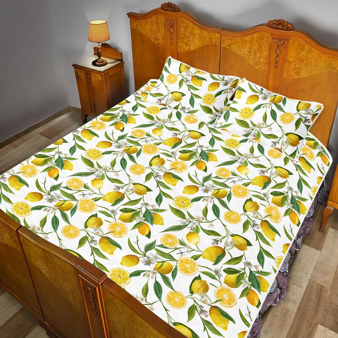 Lemon Quilt Lemon Quilt Sets Lemon Quilt Bed Sets Lemon Etsy