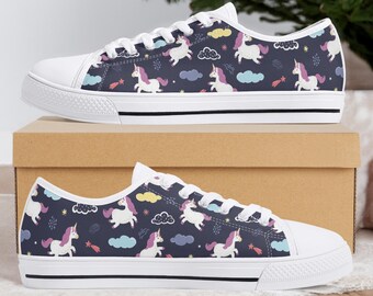 Unicorn Canvas Sneakers: Low Top Shoes for Unicorn Lovers
