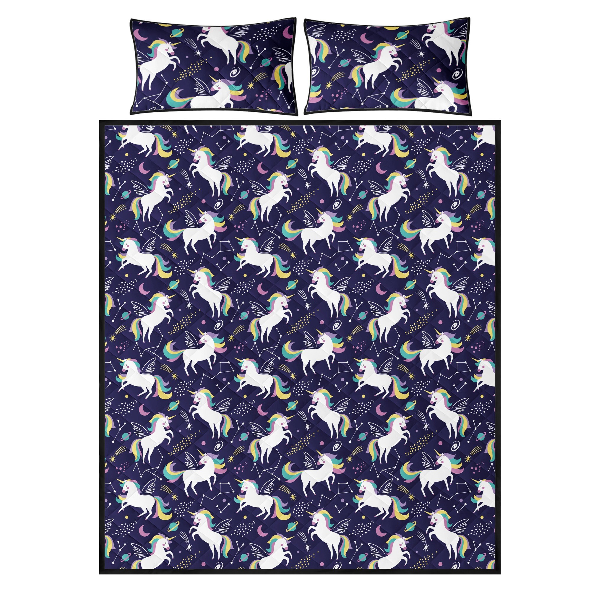 Unicorn Quilt Unicorn Quilt Sets Unicorn Quilt Bed Sets Etsy