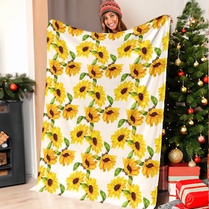 Sunflower Blanket, Sunflower Throw Blanket, Sunflower Fleece Blanket, Sunflower Kid Blanket, Sunflower Adult Blanket